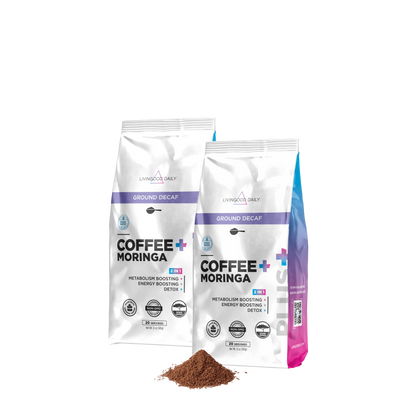 Livingood Daily Coffee + Moringa Ground Swiss Water Decaf - (2-Pack)