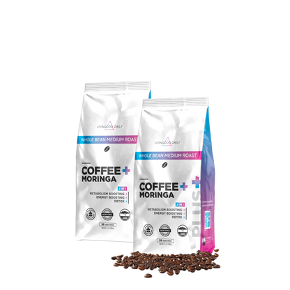 Livingood Daily Coffee + Moringa Whole Bean Medium Roast - (2-Pack)