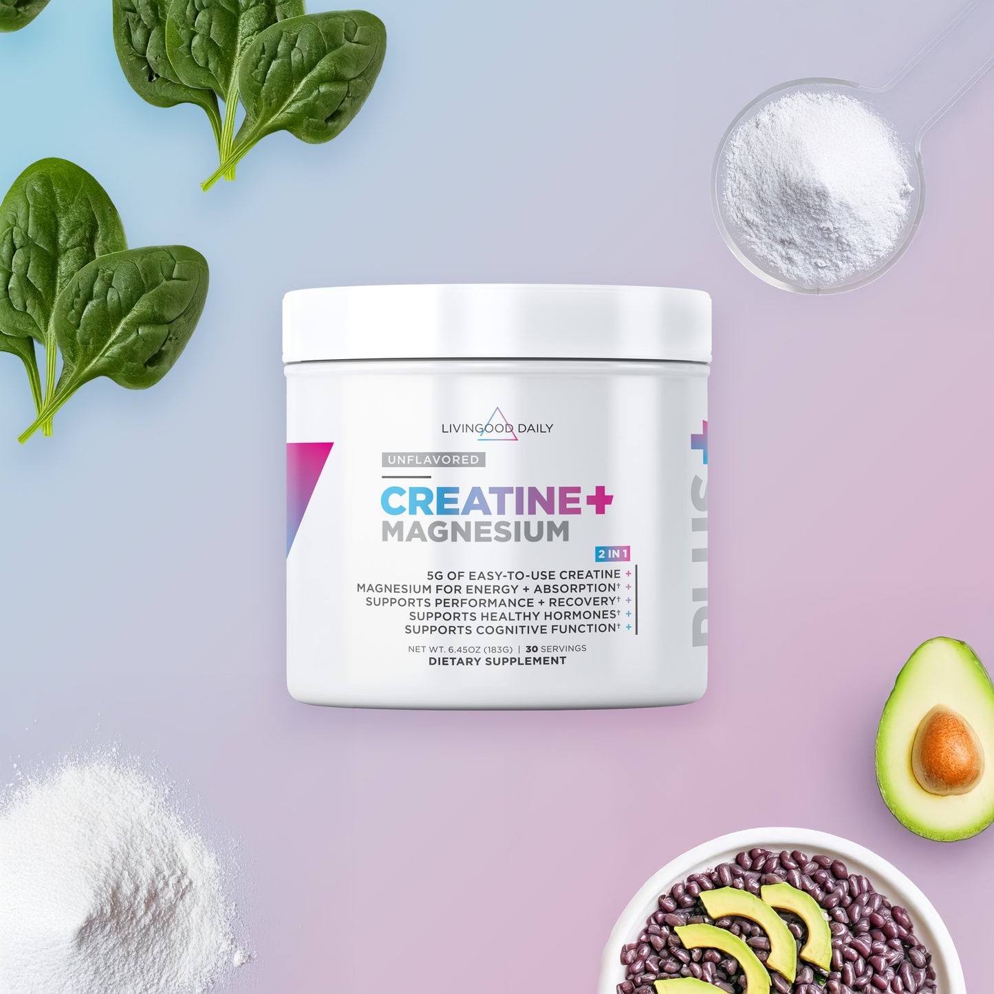 Livingood Daily Creatine + Magnesium (2-Pack)