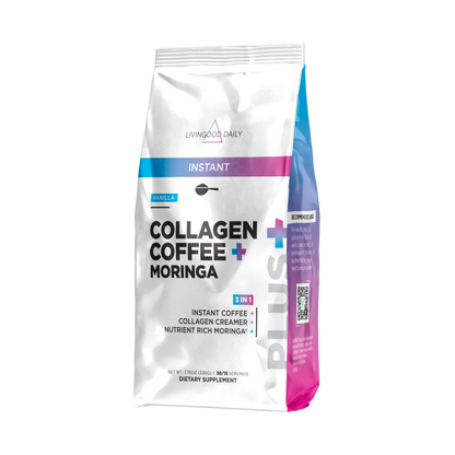 Livingood Daily Instant Collagen Coffee + Moringa (Vanilla) - (2-Pack)