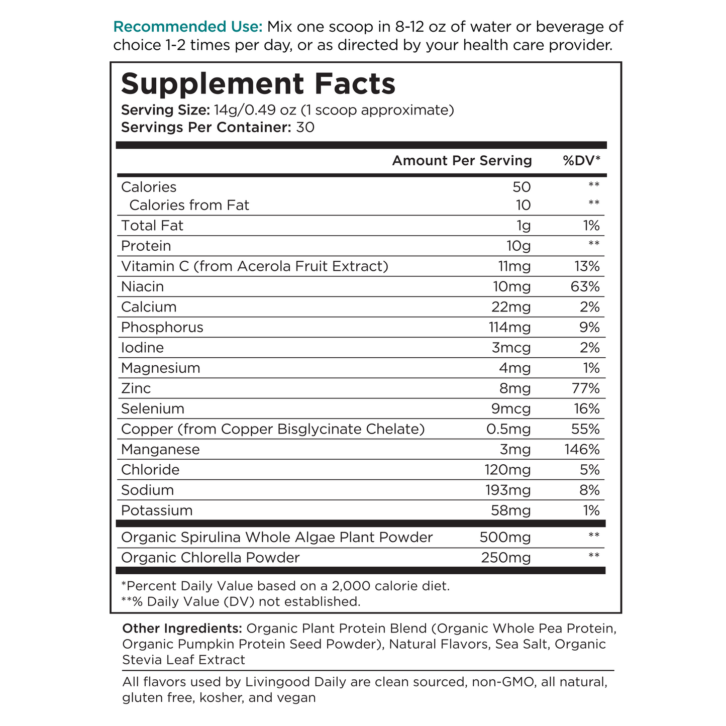 WAREHOUSE DEAL! Livingood Daily Plant Collagen + Greens (Vanilla)